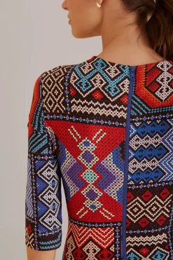 FARM Rio  Robes Midi<Robe midi multicolore à manches courtes Rauti