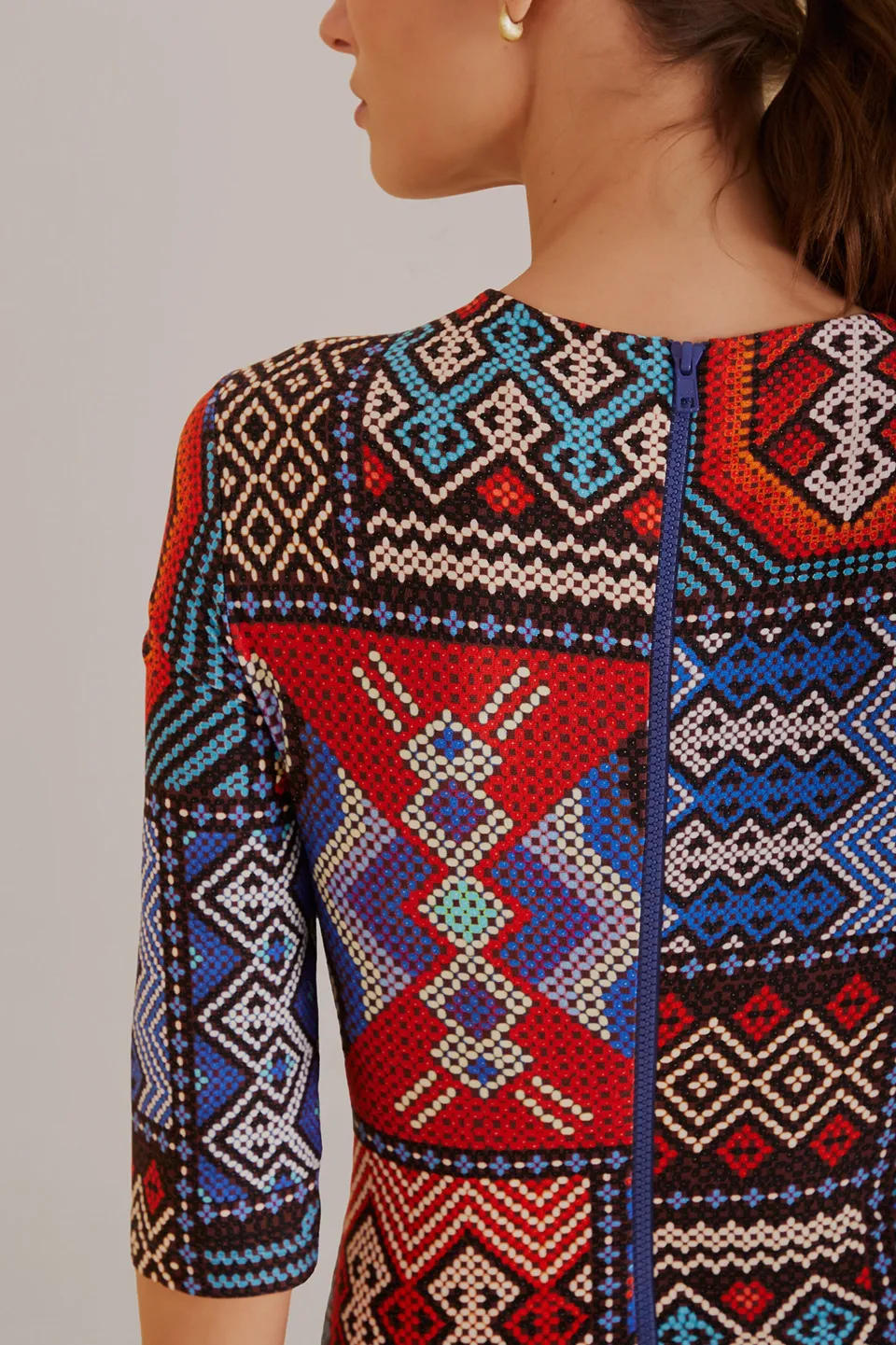 FARM Rio  Robes Midi<Robe midi multicolore à manches courtes Rauti