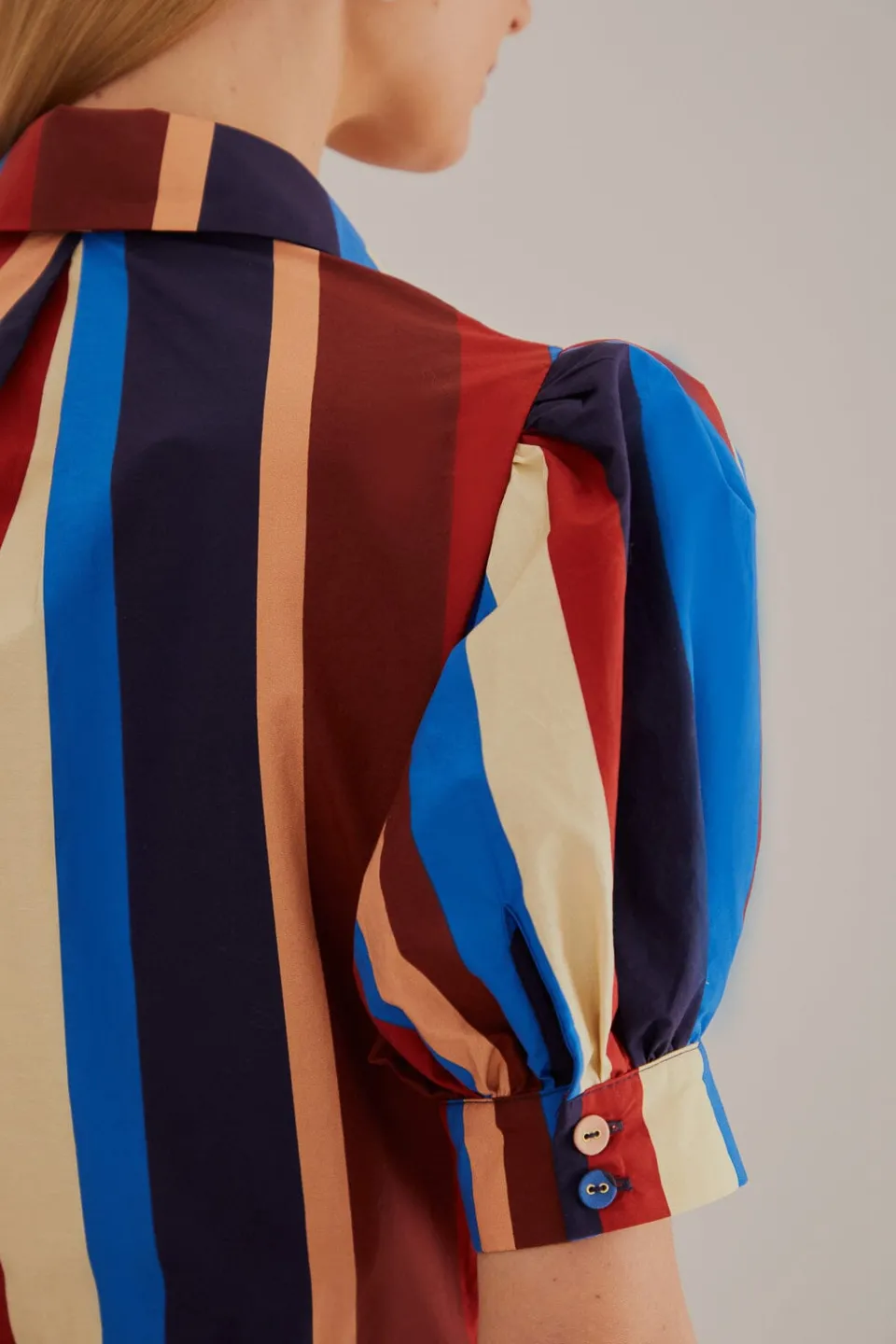 FARM Rio  Robes Midi<Robe midi multicolore à rayures hivernales à manches courtes