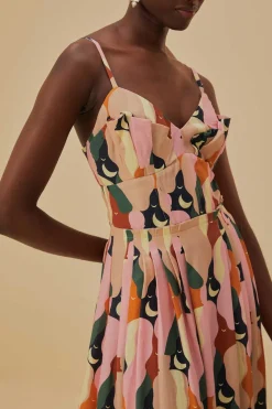 FARM Rio  Robes Midi<Robe midi multicolore sans manches The Kiss