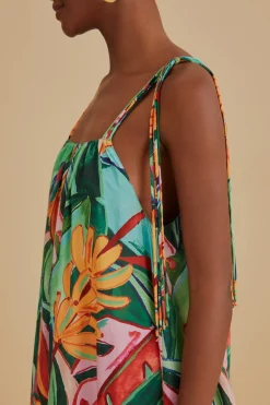 FARM Rio  Robes Midi<Robe midi multicolore sans manches à feuillage de banane