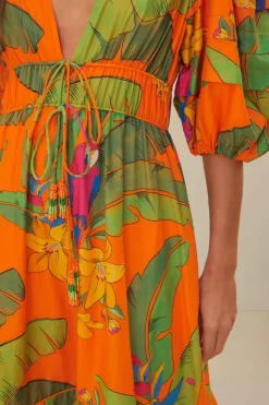 FARM Rio  Robes Midi<Robe midi orange Fresh Macaws