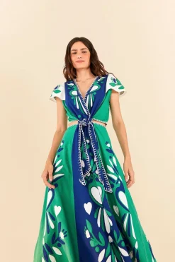 FARM Rio  Robes Midi<Robe midi patchwork jardin doux