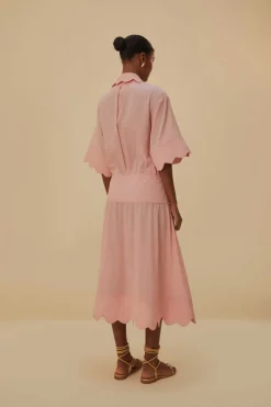 FARM Rio  Robes Midi<Robe midi rose clair avec détails cœur