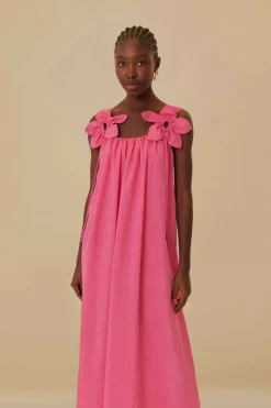FARM Rio  Robes Midi<Robe midi rose sans manches à détails floraux