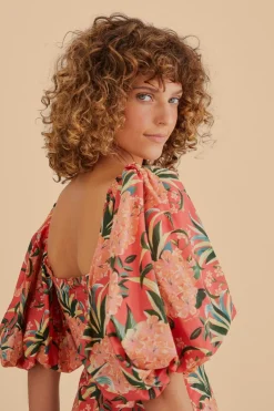 FARM Rio  Robes Midi<Robe midi rouge à découpes Pineapple Bloom