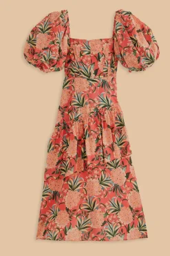 FARM Rio  Robes Midi<Robe midi rouge à découpes Pineapple Bloom