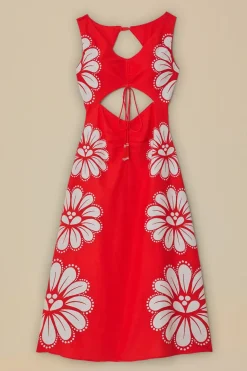 FARM Rio  Robes Midi<Robe midi rouge Ainika Shell LENZING™ ECOVERO™ Euroflax™