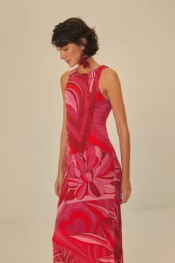 FARM Rio  Robes Midi<Robe midi rouge en tulle Endless Summer
