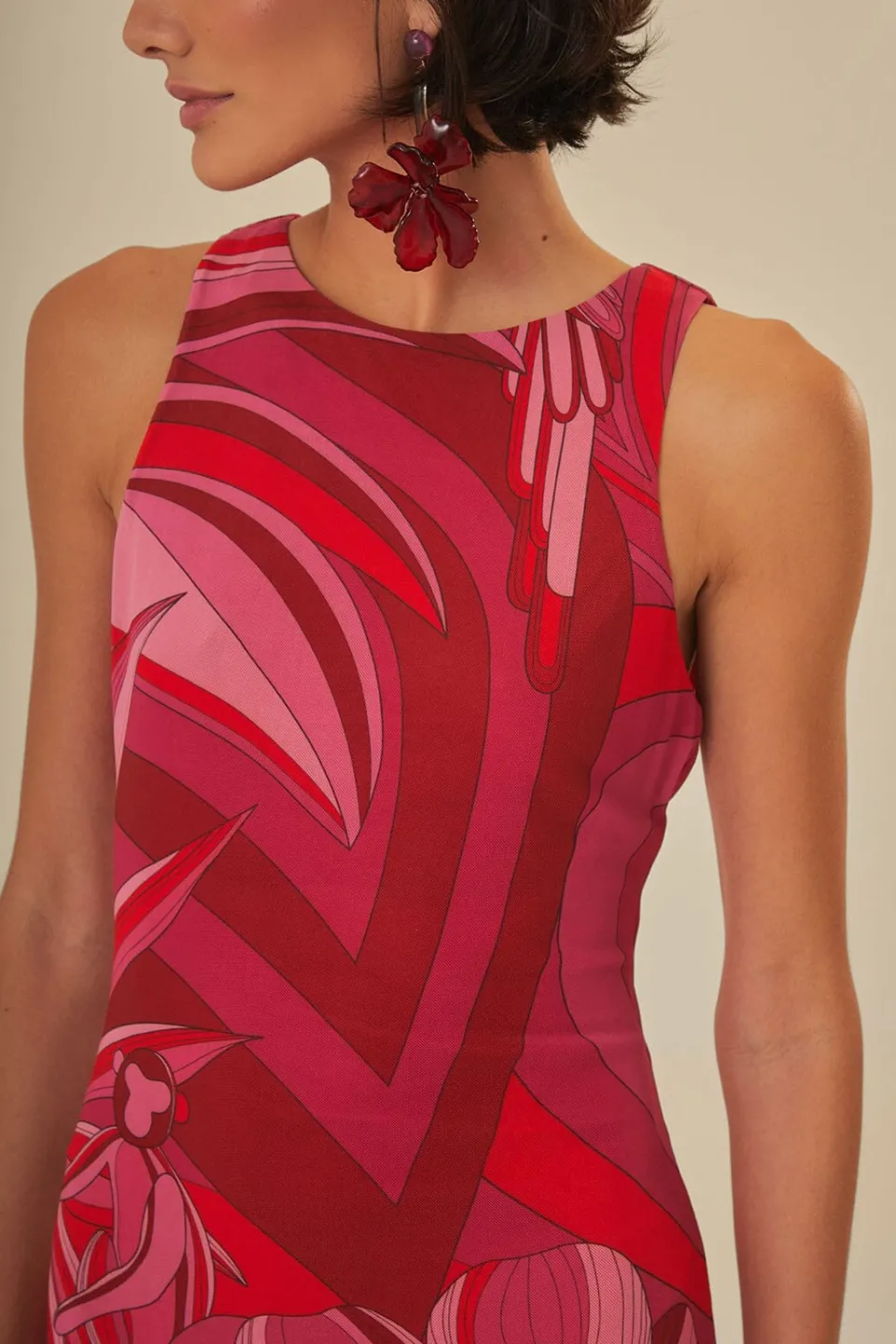 FARM Rio Robes Midi<Robe midi rouge en tulle Endless Summer