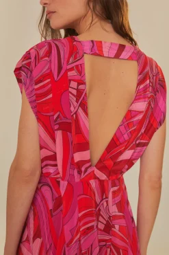 FARM Rio  Robes Midi<Robe midi rouge Endless Summer à col en V