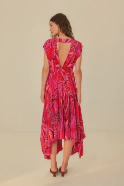 FARM Rio  Robes Midi<Robe midi rouge Endless Summer à col en V