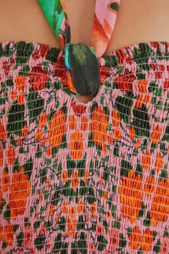 FARM Rio  Robes Midi<Robe midi sans manches avec foulard Ivy à cœurs mélangés