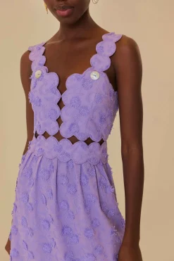 FARM Rio  Robes Midi<Robe midi sans manches lilas à fleurs 3D
