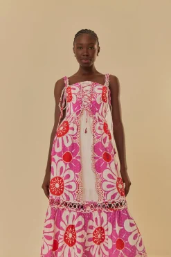 FARM Rio  Robes Midi<Robe midi sans manches Maia blanc cassé