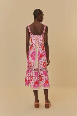 FARM Rio  Robes Midi<Robe midi sans manches Maia blanc cassé