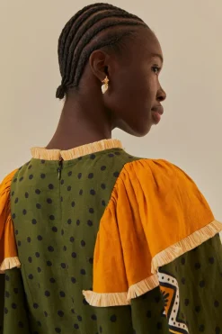 FARM Rio  Robes Midi<Robe midi verte Creation à manches longues