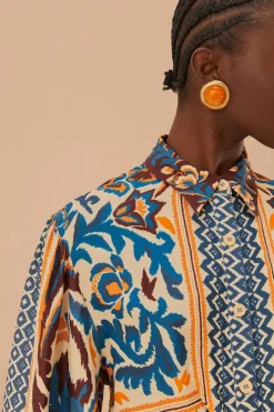 FARM Rio  Robes Midi<Robe mi-longue à imprimé toucans et foulard sable