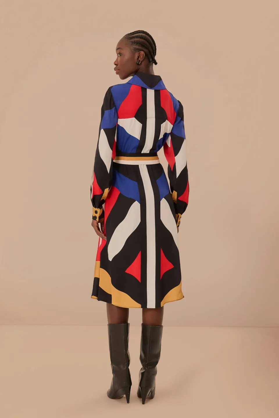 FARM Rio Robes Midi<Robe mi-longue à rayures multicolores Amanda en viscose LENZING™ ECOVE