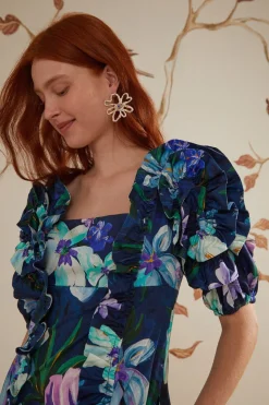 FARM Rio  Robes Midi<Robe mi-longue à volants et manches courtes Floraline