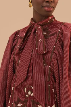 FARM Rio  Robes Midi<Robe mi-longue brodée au point de croix avec foulard toucans