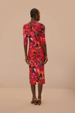 FARM Rio  Robes Midi<Robe mi-longue en jersey à fleurs colorées