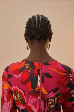 FARM Rio  Robes Midi<Robe mi-longue en jersey à fleurs colorées