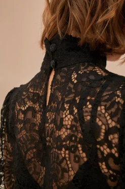 FARM Rio  Robes Midi<Robe mi-longue noire en dentelle