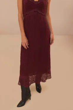 FARM Rio  Robes Midi<Robe mi-longue sans manches en dentelle violette