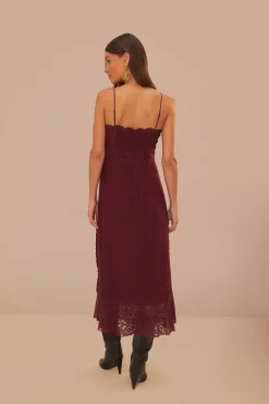 FARM Rio  Robes Midi<Robe mi-longue sans manches en dentelle violette