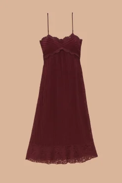 FARM Rio  Robes Midi<Robe mi-longue sans manches en dentelle violette