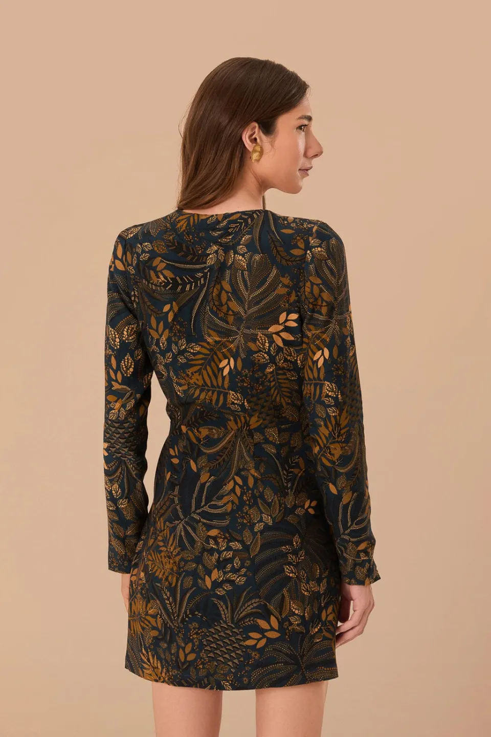 FARM Rio Robes Courtes<Robe portefeuille courte en viscose LENZING™ ECOVERO™ à pois bleu sarc