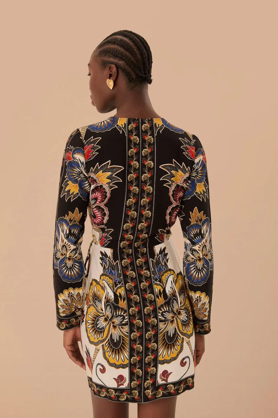 FARM Rio Robes Courtes<Robe portefeuille courte en viscose LENZING™ ECOVERO™ à imprimé floral