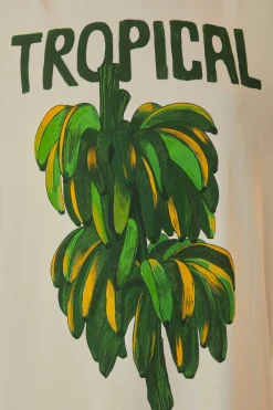 FARM Rio  T-shirts<Robe t-shirt blanc cassé en coton biologique tropical