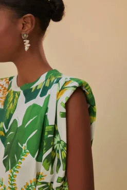 FARM Rio  T-shirts<Robe t-shirt blanc cassé forêt tropicale