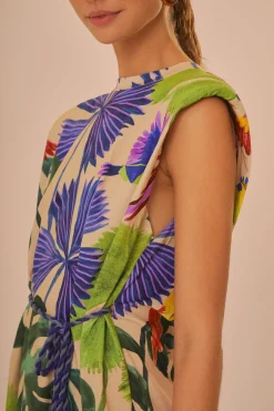 FARM Rio  T-shirts<Robe T-shirt en coton biologique Sand Macaw Jungle