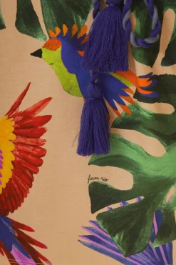 FARM Rio  T-shirts<Robe T-shirt en coton biologique Sand Macaw Jungle