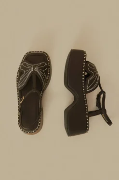 FARM Rio Des Sandales<Sandale plate-forme papillon noire