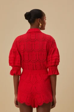 FARM Rio  Shorts<Short à œillets ananas rouge