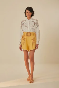 FARM Rio  Shorts<Short avec ceinture en lin de qualité supérieure Banana Tree Euroflax™