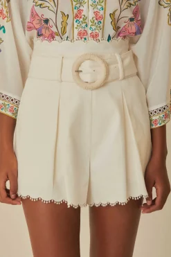 FARM Rio  Shorts<Short blanc à ceinture Festone