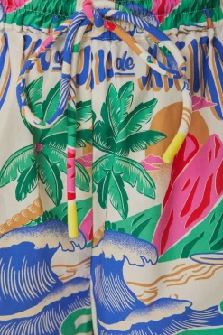 FARM Rio  Shorts<Short blanc cassé à affiches Carioca