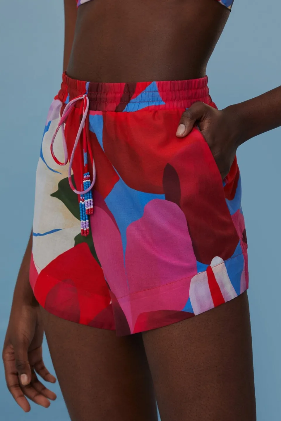 FARM Rio Shorts<Short en coton biologique à fleurs aquarelle