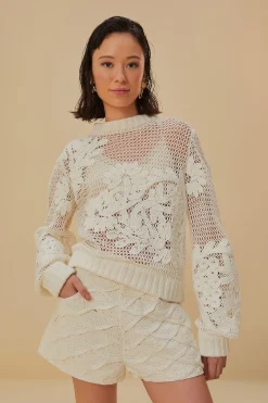FARM Rio  Shorts<Short en crochet blanc