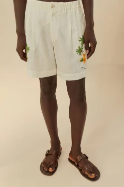 FARM Rio  Shorts<Short en lin de qualité supérieure Euroflax™ brodé à destination tropi