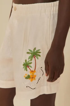 FARM Rio  Shorts<Short en lin de qualité supérieure Euroflax™ brodé à destination tropi