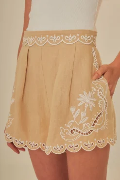 FARM Rio  Shorts<Short en lin de qualité supérieure Euroflax™ brodé kaki