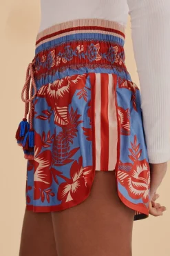 FARM Rio  Shorts<Short en nylon bleu Lace Garden