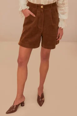 FARM Rio  Shorts<Short en velours côtelé caramel