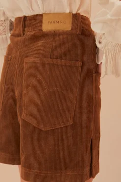 FARM Rio  Shorts<Short en velours côtelé caramel
